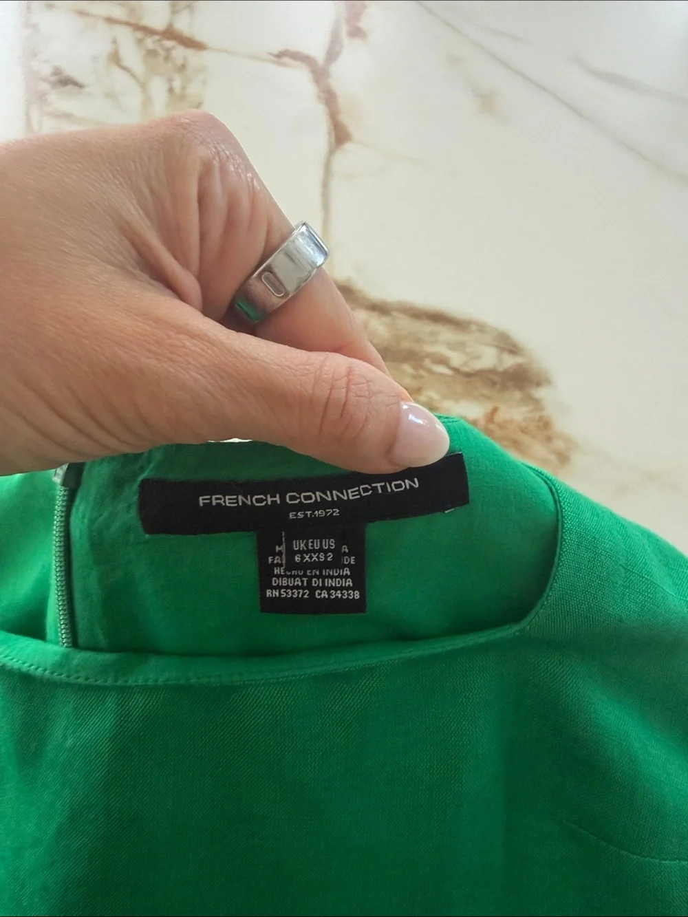 French Connection Birdie Linen Square Neck Dress 2 - Picture 5 of 8